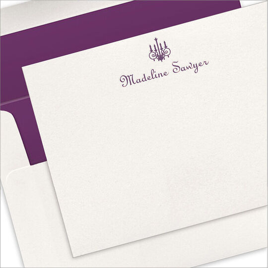 Chandelier Letterpress Flat Note Cards